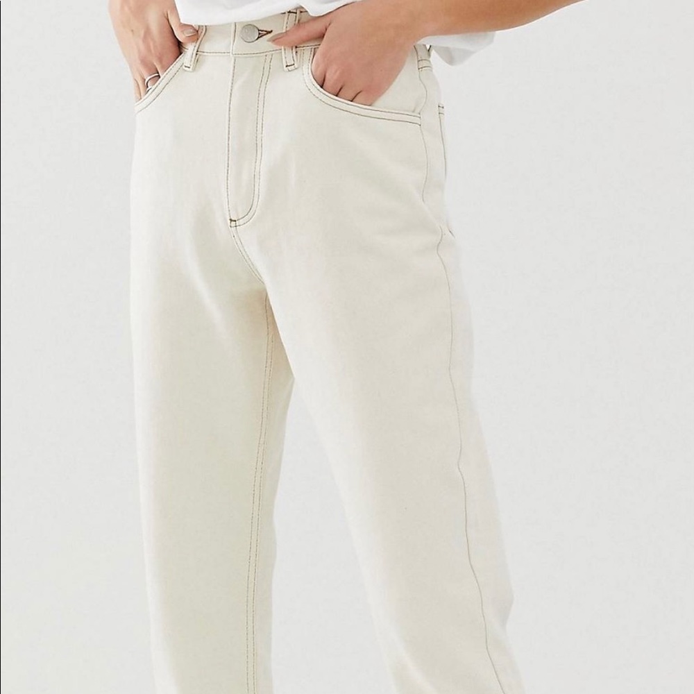 Reclaimed Vtg High Rise The 91 Mom Jeans Ecru W30